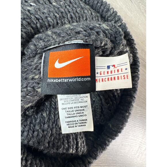 San Francisco Giants Nike Heathered Gray Unisex OSFM Fleece Beanie Cap- EUC - Picture 4 of 4